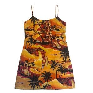 Vintage Royal Creations Hawaii Beach Mini Dress XL Orange